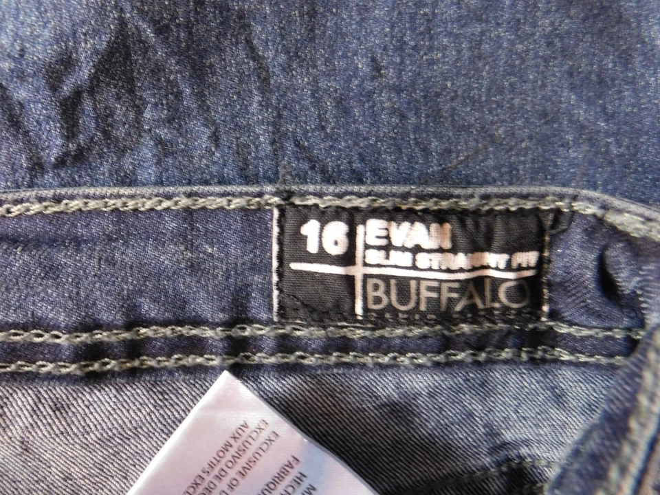 Jeans Buffalo by David Bitton para mujer 16 azul Evan ajustados rectos denim Foto 3 de 4