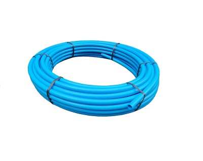 MDPE blaue Wasserleitung 20 mm, 25 mm & 32 mm Wahl der Größen & Länge geliefert gerollt