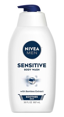 NIVEA MEN Sensitive Body Wash for Sensitive Skin with Bamboo Extract, 30 Fl Oz