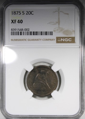 1875-S Twenty Cent Piece NGC XF40 Crusty Coin Type