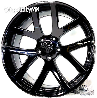 22 inch gloss black Dodge RAM 1500 SRT Viper OE replica 2223 wheels 5x5.5 +25