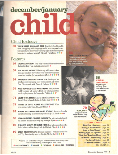 CHILD Magazine December January 1999 First Year Milestones Holiday Bonus - Picture 2 of 3