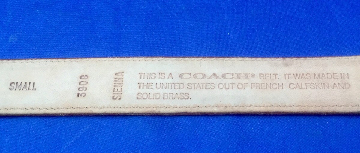 Vintage Coach 3908 “Sienna” Belt – French Calfskin & Solid Brass Buckle (Small) COACH WOMENS BELT FRENCH CALFSKIN LEATHER DETAILED BRASS  main image 3