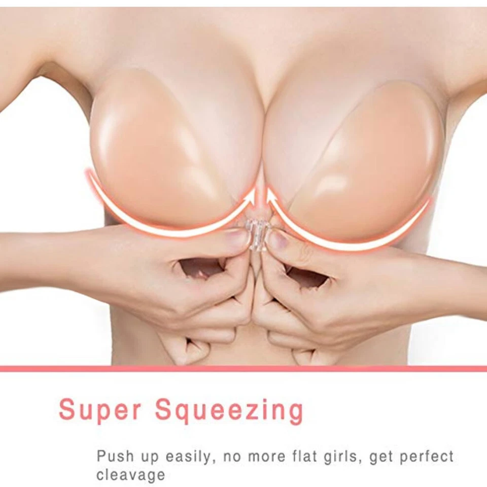 Silikon BH selbstklebend - Magic Klebe Push-Up Bra transparent; Gel rückenfrei - Bild 2 von 4