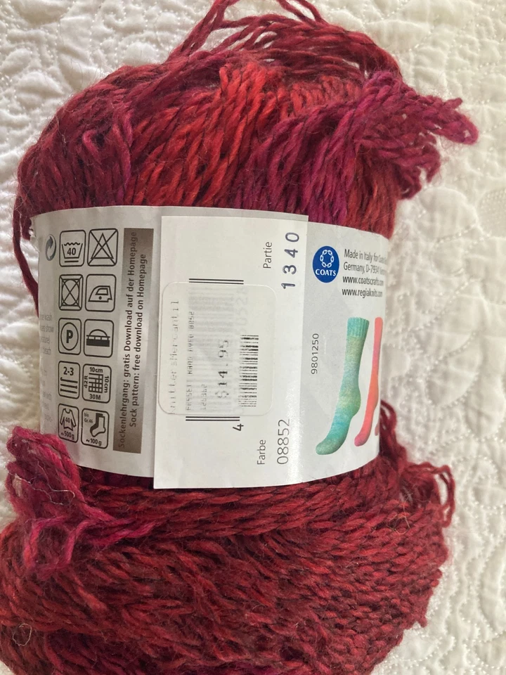 Hilo de calcetín efecto tinte a mano Regia Kaffe Fassett lana fucsia poliamida acrílico Foto 2 de 4