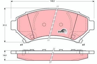 BREMSBELAGSATZ SCHEIBENBREMSE VORNE TRW GDB1308 FÜR BUICK CADILLAC CHEVROLET