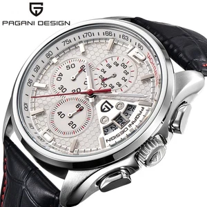 PAGANI DESIGN Hommes Chronographe Montres en cuir Acier inoxydable Quartz Montre