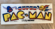 Super Pacman Bally Midway Arcade Marquee Plexiglass Art Sign Vintage Original