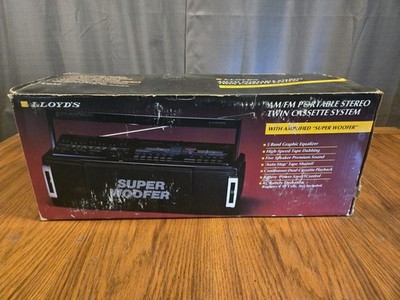 Vintage Lloyd's AM/FM Portable Stereo Twin Cassette System/Super Woofer