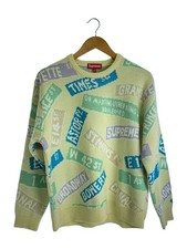 Knit Sweater Heavyweight M Acrylic IVO Allover Pattern 21SS Street Sig