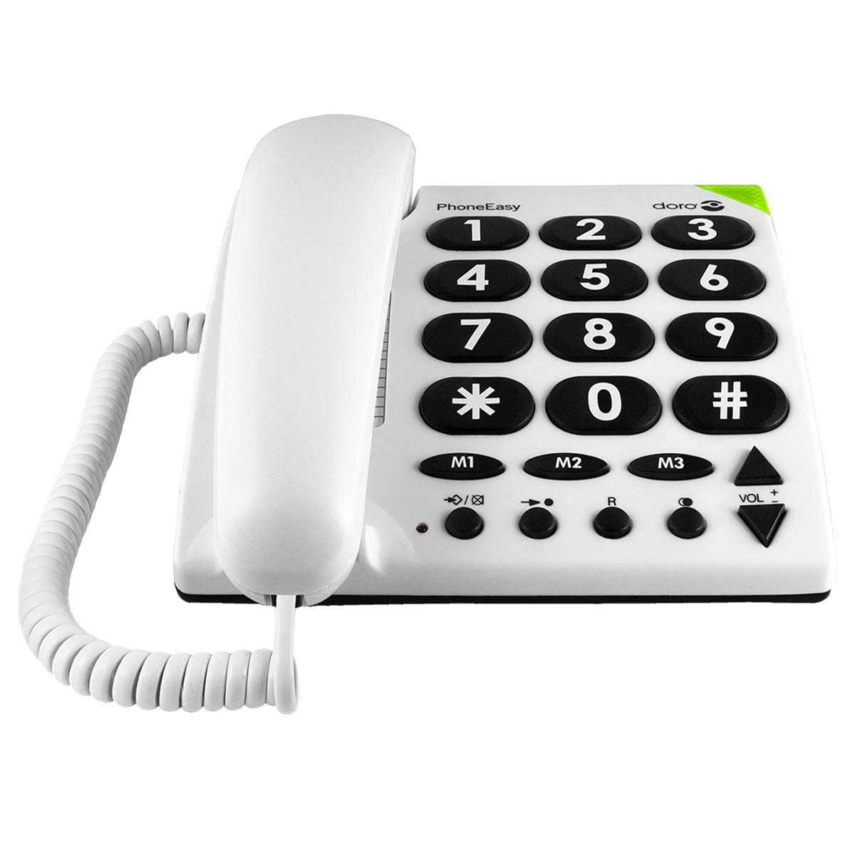 Téléphone fixe Doro grosses touches PhoneEasy 311C blanc avec mémoire