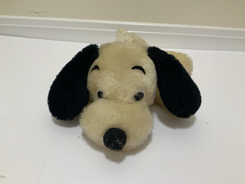 Dakin Drooper Stuff Plush Dachshund Puppy 1973, Beige, Black Eyes & Ears