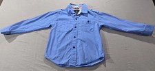 Nautica Boys Blue Button-Up Long Sleeve Shirt L/G 7 100 Cotton