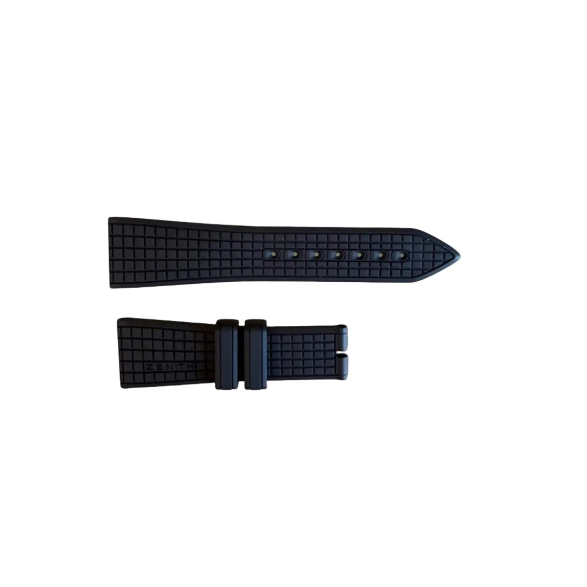 ZENITH bracelet en caoutchouc/canvas noir 22 mm pour divers