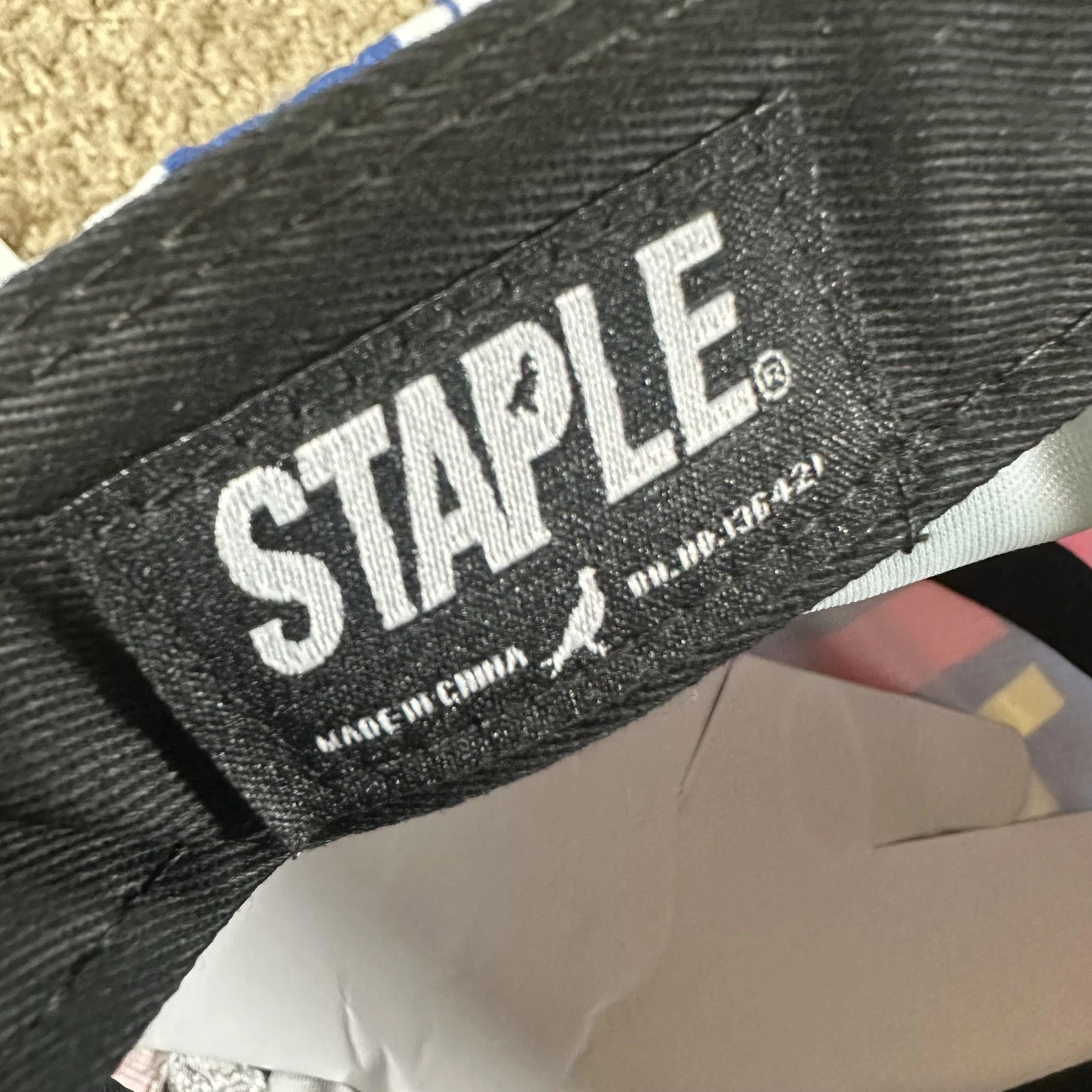 Staple Hat Cap Strap Back Mens One Size Blue Pigeon Logo Allover Print AOP