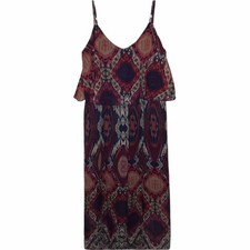 As U Wish colorful ruffled maxi dress small