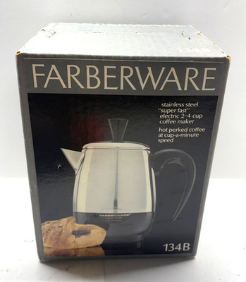Vintage Farberware SuperFast Percolator Model 134B 2-4 Cup New Sealed