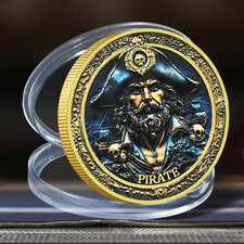 Piraten Gedenkmünze – Pirate Challenge Coin | Sammlerstück Mit Krake & Schiff