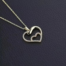 2 Ct Round Cut Lab Created Diamond Women's Heart Pendant 14K Yellow Gold Plated