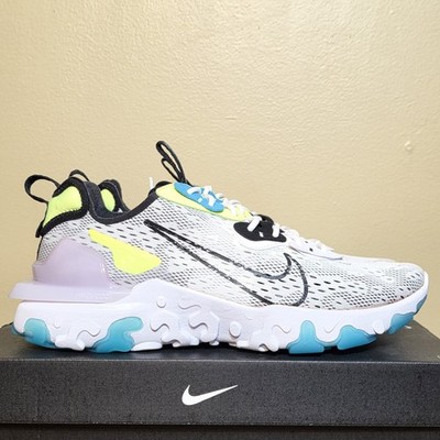 Nike React Vision Worldwide CT2927-100 White Black Volt Blue Fury Men's Size 10
