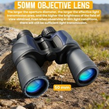 7x50 Binoculars BAK4 HD Lightweight Waterproof Bird Watching FMC Lens For Adults