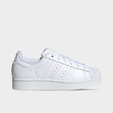 Big Kids adidas Originals Superstar II Casual Shoes White/White/White JH9978 100