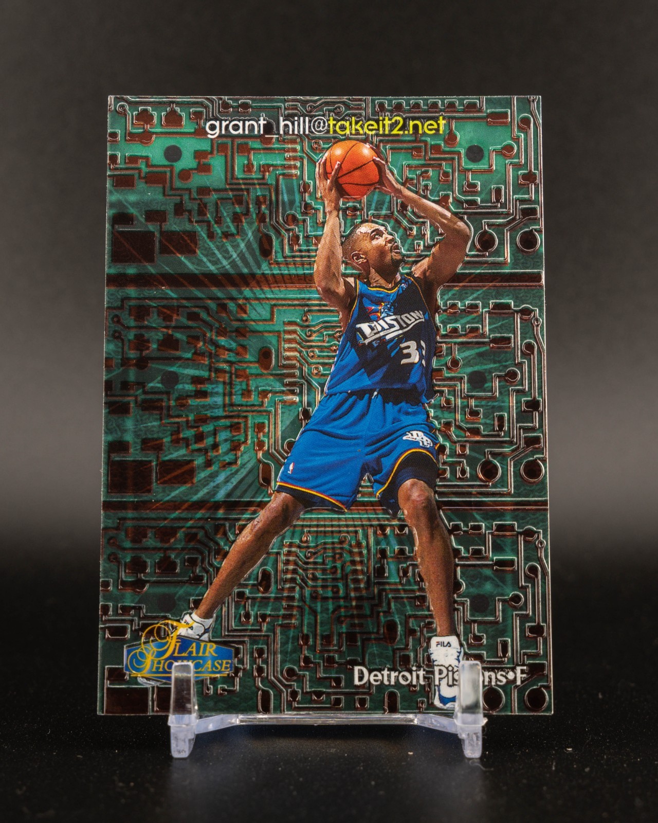1998 FLAIR SHOWCASE TAKEIT2.NET GRANT HILL RARE 834/1000