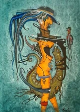 acrylic painting  by Moises Gonzalescuban  Beautiful  art 70x89cm T:Im here 