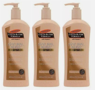3 X Palmer Cocoa Butter Natural Bronze Gradual Tanning Moisturizing Lotion 400ml