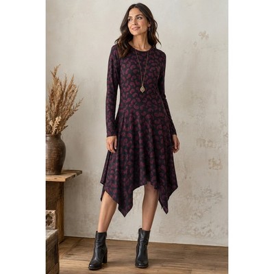 Michael Kors Dropped Waist Dress Women s Sz M Black Dark Ruby Paisley Print NWT