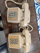 LOT 2~Western Electric Bell System Pink/Tan Touch Tone Vintage Telephone Buttons