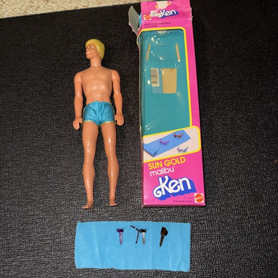 #ad Barbie Sun Gold Malibu Ken Doll #1088 In Original Box Vintage 1983 Mattel $8.35
