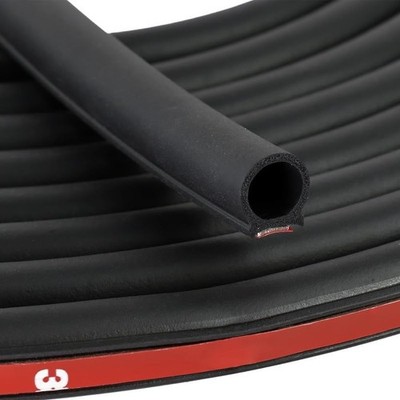 D Shape Rubber Seal Strip,3/4'' Large Door Weather Stripping Self-Adhesive EPDM R
