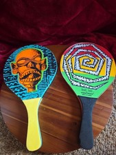 VINTAGE Beach Tools  2 Sipa Sipa Colorful Splashball Beach Paddles