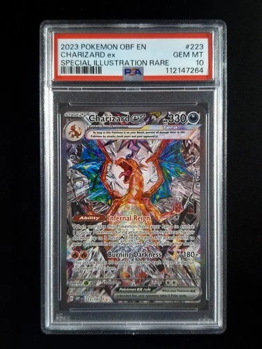 2023 Pokemon CHARIZARD EX #223/197 Obsidian Flames Special Illus. Rare PSA 10
