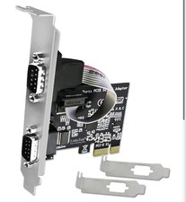 PCIE-SE2 2-Port PCI Express RS-232 DB9 Serial Port Card for Windows XP, Vista,7,