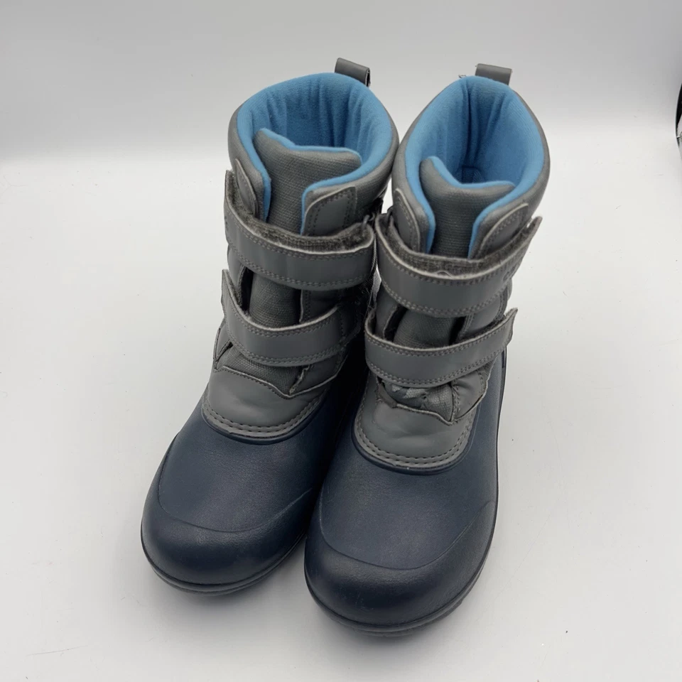 Carter's Deltha Waterproof Winter Snow Boots Toddler Boys Size 3M Gray Navy - Image 2 of 4