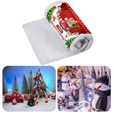 BBTO Christmas Fake Snow Blanket 5x6.6ft White 1 Sheet Artificial Snow Decor