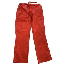 Small Landau Stretch Women's Scrub Pants Persimmon Light Red New