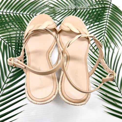 STUART WEITZMAN Twisted Patent Leather Espadrille Wedge Sandals Size 11B NWB - Picture 7 of 14