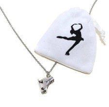 CRS Cross Ice Skating Skates Pendant Necklace Gift for Figure Skater Silver
