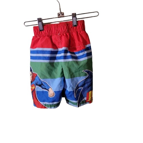 Super Hero Swim Trunk Boys Lined Elastic Waist Sz 4 - Picture 2 of 6