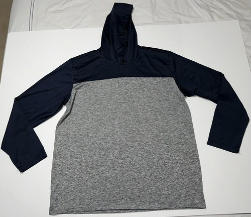Real Essentials leichter Hoodie Herren Größe XXL blau grau Performance gebraucht, in einwandfreiem Zustand