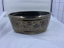 Haeger Metallic Floral Bronze Planter