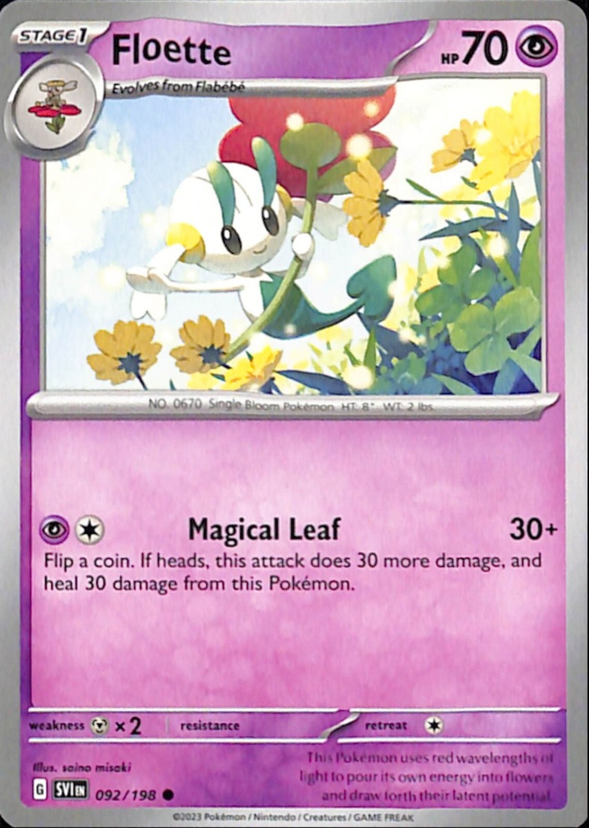 Floette 092/198 - Scarlet & Violet - Common - Pokemon Card TCG - LP Floette 092/198 - Scarlet & Violet - Common - Pokemon Card TCG - LP