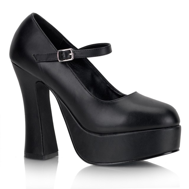 black mary jane platform heels