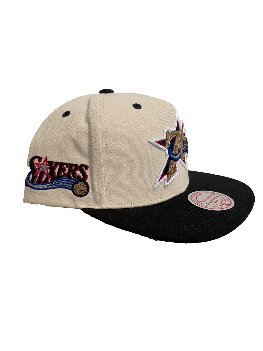 Philadelphia 76ers Hat Cream Snapback Mitchell Ness Original Fit