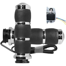 AVON AIR-93-FLY-HT Chrome Velvet Air Heated Hand Grips for Electronic TBW