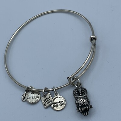 Alex And Ani Silver Tone Owl Bracelet A349 - Main Image