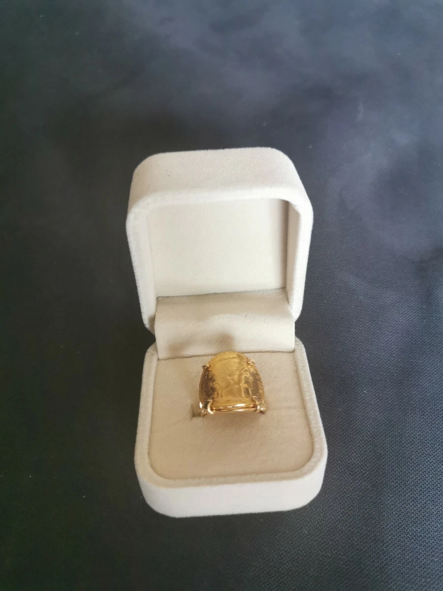 Bague pi ce or 18 carats cintr e avec 20 Francs Marianne sur